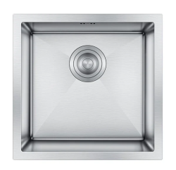 Мойка кухонная Hoffger 4544 врезная, Satin (сталь сатин) 450х440х220 мм нержавеющая сталь, без крыла, слив-перелив