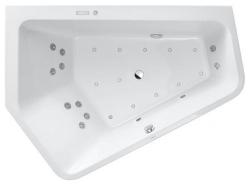 Ванна Duravit Paiova 5 177х130 см гидромассажная, встраиваемая, акриловая, цвет: белый, с рамой/сливом-переливом, без фронтальной панели, асимметричная/угловая, с системой гидромассажа Combi-System E, c двумя наклонами для спины, левая