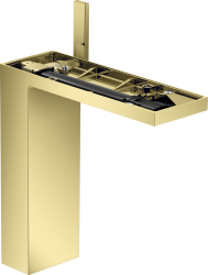 Смеситель для раковины/умывальника Axor MyEdition 230, без панели, однорычажный, фиксированный излив, длина излива 19,6 см, керамический, латунь, цвет полированное золото, со сливным клапаном Push-Open