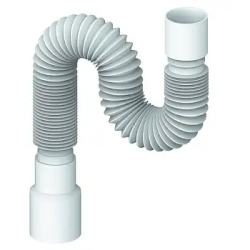 Труба гофрированная Unicorn 32х32/40 800 мм без гайки, для сифона, полипропилен, цвет белый