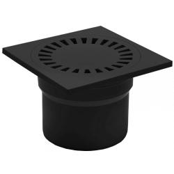Трап для душа MCH 323P с нижним сливом DN110, решетка пластик 150х150 мм. черный