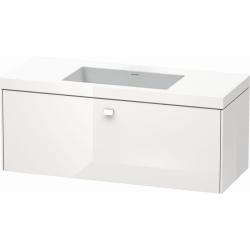 Тумба c раковиной Duravit Brioso, 120х48х50,2 см, подвесная, 1 выдвижной ящик, ДСП, цвет: белый глянец /Vero Air, мебельная, прямоугольная, цвет белый, фарфоровая, с площадкой под смеситель, без перелива