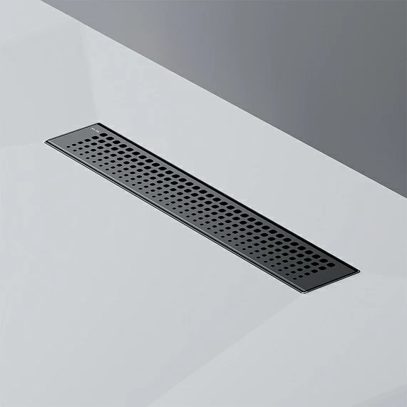 Душевой трап (лоток) AM.PM MasterFlow 400 мм комбинированный затвор, с черной матовой решеткой, выходная труба 40/50 мм, линейный