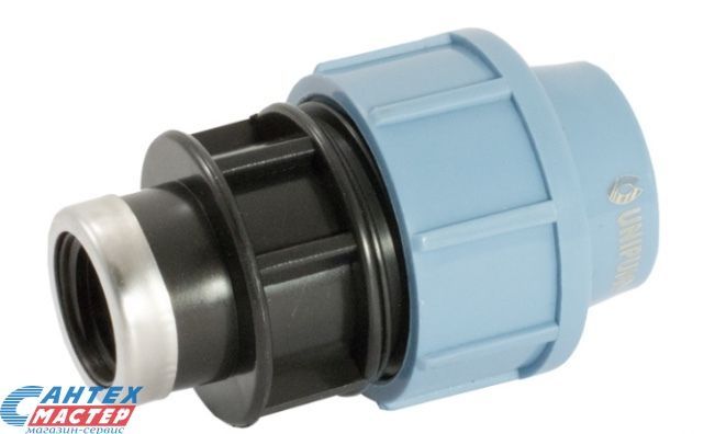 Муфта ПНД 32х1" ВР Unipump, переходная, пластиковый, полипропилен, пэ, фитинг компрессионный (обжим) для труб