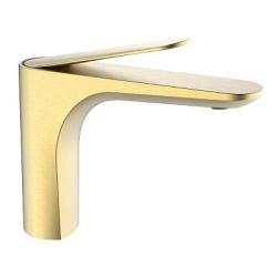 Смеситель для раковины/умывальника Raglo R21.10.03 однорычажный, неповоротный, фиксированный, излив длина 148 мм высота 129 мм латунь, цвет сатин золотой