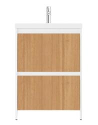 Тумба под раковину Velvex Klaufs 60.2Y, 600х450х851 мм, напольная, цвет шатане/белый, 2 выдвижных ящика/выдвижной органайзер, подходит раковина Como 60, правая/левая, правосторонняя/левосторонняя/универсальная, в ванную комнату