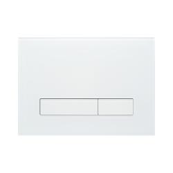 Кнопка смыва KK-POL M16 Omnes Gelida прямоугольная, цвет белый матовый, стекло, клавиша управления для сливного бачка, инсталляции унитаза, двойная, механическая, панель, универсальная, размер 245х175х14 мм