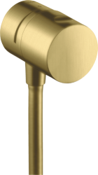 Шланговое подсоединение Axor Uno Fixfit Stop, с запорным вентилем, размер 6 см, цвет шлифованная медь, круглое, настенное, латунное, с обратным клапаном, подключение для душевого шланга
