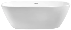 Ванна Aquatek Тера 170х78 см отдельностоящая, акрил, цвет белый глянцевый, (без гидромассажа, фронтальной панели), овальная, со сливом, с ножками, универсальная