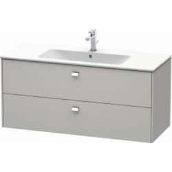 Тумба под раковину Duravit Brioso, 122х47,9х56,1 см, подвесная, 2 выдвижных ящика, ДСП, цвет: бетонно-серый/хром, шкафчик навесной, механизм доводчика, прямоугольная, правая/левая, в ванную комнату