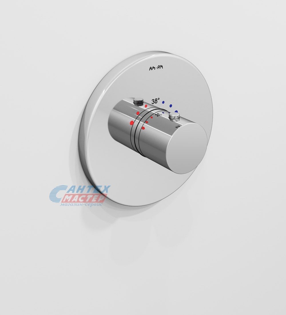 Смеситель для душа Am.Pm Like термостатический, скрытого монтажа, керамический, настенный, без излива/шланга/лейки