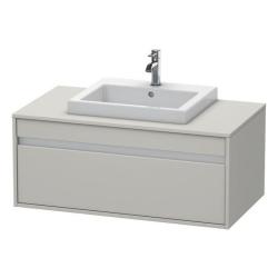 Тумба под раковину для консоли/столешницы Duravit Ketho 100х55х42,6 см, подвесная, ДСП, цвет: бетонно-серый, 1 выдвижной ящик, для встраиваемой сверху раковины, прямоугольная