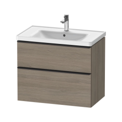 Тумба под раковину Duravit D-Neo, 78,4х45,2х62,5 см, подвесная, 2 выдвижных ящика, ДСП, цвет: дуб терра, шкафчик навесной, прямоугольная, правая/левая, для раковины D-Neo # 236980, в ванную комнату