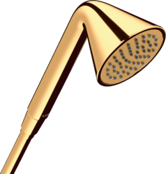 Лейка душевая Axor Showers/Front 85 1jet, настенная, круглая, с 1 режимом, латунная, цвет полированное золото, ручная, для душа/ванной