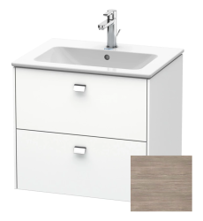 Тумба под раковину Duravit Brioso, 62х47,9х68,5 см, напольная, цвет: сосна серебристая/хром, 2 выдвижных ящика, ДСП, прямоугольная, левая/правая, в ванную комнату