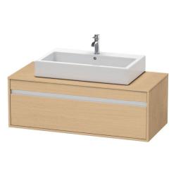 Тумба под раковину для консоли/столешницы Duravit Ketho 120х55х42,6 см, подвесная, ДСП, цвет: натуральный дуб, 1 выдвижной ящик, прямоугольная