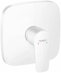 Смеситель для душа Hansgrohe Talis E однорычажный, скрытого монтажа, керамический, настенный/встраиваемый, без излива, без шланга/лейки, квадратный, 15,5х15,5 см, латунь, цвет матовый белый