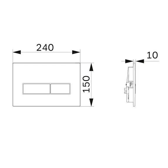 Кнопка смыва Am.Pm ErgoFit М хром, клавиша управления для сливного бачка, инсталляции унитаза, двойная, механическая, панель, универсальная, размер 240х150х10 мм