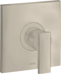 Смеситель для душа Axor Citterio, однорычажный, с рычаговой рукояткой, скрытого монтажа, керамический, настенный/встраиваемый, без излива, без шланга/лейки, квадратный, латунь, цвет шлифованный никель, для душа/ванной