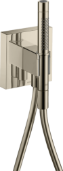 Душевой гарнитур Axor Starck Organic Porter 120/120 2jet, комплект: шланг для душа/ручной душ-«палочка»/держатель для душа/держатель, металлический, цвет полированный никель, наружного монтажа, настенный, для душа/ванной
