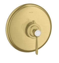 Смеситель для душа Axor Montreux HighFlow, термостатический, с рычаговой рукояткой, скрытого/настенного монтажа, без излива/шланга/лейки, круглый, латунный, цвет шлифованная медь, с термостатом, встроенный/встраиваемый/термостатный