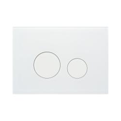 Кнопка смыва KK-POL M11 Omnes Orbis Gelida прямоугольная, цвет белый матовый, стекло, клавиша управления для сливного бачка, инсталляции унитаза, двойная, механическая, панель, универсальная, размер 245х175х14 мм