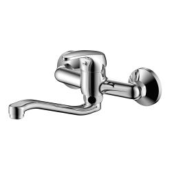 Смеситель для кухни/мойки Olives Avila 02410AV настенный однорычажный, керамический, с поворотным изливом, латунь, цвет хром