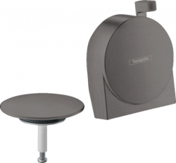 Излив для ванны Hansgrohe Exafill S (внешняя часть), настенный/на ванну, неповоротный, латунный, цвет шлифованный черный хром, круглый, длина излива 3,6 см, встраиваемый/встроенный, для смесителя/ванны/ванной/душевой