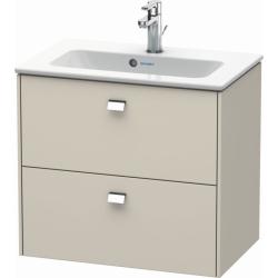 Тумба/шкафчик для консоли/столешницы Duravit Brioso под раковину 62х55х44,2 см, подвесная, ДСП, цвет: серо-коричневый/хром, 2 выдвижных ящика, прямоугольная