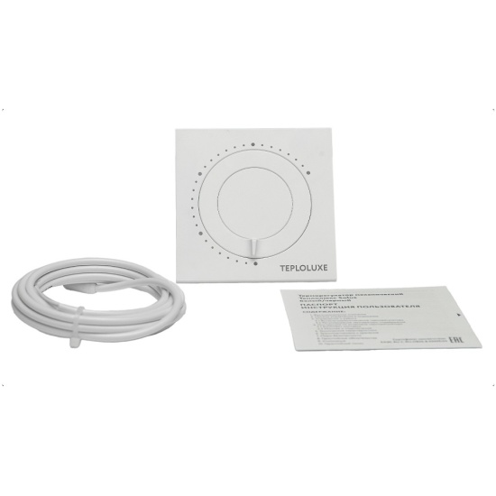 Терморегулятор механический Теплолюкс Solus 16 А (3,6 кВт), цвет белый, дисковый регулятор и кнопка включения/выключения, для управления теплым полом 100037050400