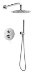 Душевая система Excellent Pi, встраиваемая, цвет хром, комплект: однорычажный смеситель/тропический душ (с верхней лейкой)/лейка/шланг, латунь, скрытого монтажа
