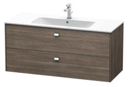Тумба под раковину Duravit Brioso, 122х47,9x55,3 см, подвесная, 2 выдвижных ящика, ДСП, цвет: сосна терра/хром, шкафчик навесной, механизм доводчика, прямоугольная, правая/левая, в ванную комнату