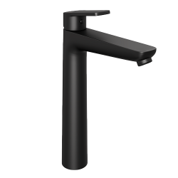 Смеситель для раковины/умывальника Abelsberg Lineara однорычажный, высокий, неповоротный/фиксированный, излив длина 156 мм высота 238 мм латунь, цвет вулканический черный