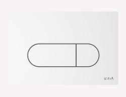 Кнопка смыва Vitra Root Round, прямоугольная, цвет: белый, пластик, клавиша управления для сливного бачка, инсталляции унитаза, двойная, механическая, панель, универсальная, размер 244х165х8 мм, скрытое размещение