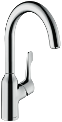 Смеситель для кухни/мойки Hansgrohe Focus M43, 220 Eco 1jet, однорычажный, керамический, с поворотным изливом, длина 19,2 см, латунь, цвет хром