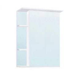 Зеркальный шкаф GRADEONIKA "Гиацинт 500", 50х15х70 см, без подсветки, подвесной, цвет белый, зеркало, открытые полки, прямоугольный, правый, правосторонний