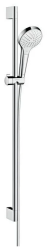 Душевой гарнитур Hansgrohe Croma Select S Vario Unica, высота 90 см, комплект: ручной душ/душевая штанга/шланг для душа/ползунок, пластиковый, цвет хром/белый, наружного монтажа, настенный, для душа/ванной