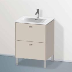 Тумба под раковину Duravit Brioso, 62х47,9х68,5 см, напольная, цвет: серо-коричневый, 2 выдвижных ящика, ДСП, прямоугольная, левая/правая, в ванную комнату