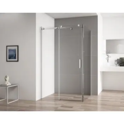 Душевой уголок Cezares Stylus-Soft, 140х80 см, без поддона, прямоугольный, угловой, стекло прозрачное, (без сифона) без крыши, раздвижной, стеклянный, алюминиевый профиль (хром)