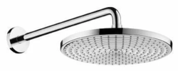 Верхний душ Hansgrohe Raindance S 300 Air 1jet с держателем 46 см, настенный монтаж, круглый, с 1 режимом, размер 30 см, латунный, цвет хром, для душа/ванной