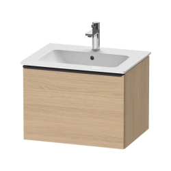 Тумба под раковину Duravit D-Neo, 61х46,2х44 см, подвесная, 1 выдвижной ящик, ДСП, цвет: натуральный дуб, шкафчик навесной, прямоугольная, правая/левая, в ванную комнату