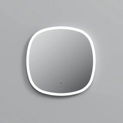 Зеркало AM.PM Func, 60х60 см, с LED/ЛЕД-подсветкой, закругленное, выключатель сенсорный, для ванны, навесное/подвесное/настенное