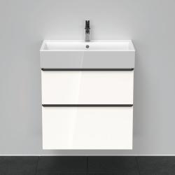 Тумба под раковину Duravit D-Neo, 68,4х44,2х62,5 см, подвесная, 2 выдвижных ящика, ДСП, цвет: белый глянец, шкафчик навесной, прямоугольная, правая/левая, в ванную комнату