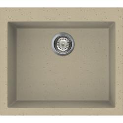Мойка кухонная Omoikiri Bosen 57-CH, 50х57 см, врезная, из искусственного гранита (Tetogranit), прямоугольная, цвет шампань, без отверстия под смеситель, без крыла, слив-перелив, врезная под столещницу, для кухни