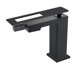 Смеситель для биде Boheme Q, однорычажный, неповоротный, керамический, длина излива 131 мм, латунь, цвет черный