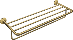 Полка Axor Universal Circular, для полотенец, с полотенцедержателем, размер 65,5х25 см, настенная, цвет полированное золото, металлическая, прямоугольная, подвесная, для душа/ванной