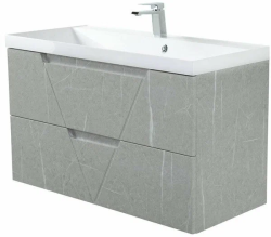 Тумба под раковину BelBagno Vittoria 70, 70х45х62 см, подвесная, 2 выкатных ящика, МДФ, цвет: белый торос, шкафчик навесной, механизм доводчика, прямоугольная