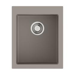 Мойка кухонная Omoikiri Bosen 41A-GR, 41х50 см, врезная, из искусственной керамики (Artceramic), прямоугольная, цвет Leningrad Grey, без отверстия под смеситель, без крыла, слив-перелив