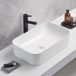 Раковина/умывальник Comforty, 61х38 см, накладная, прямоугольная, санфарфор, цвет белый, без отверстия под смеситель, без слив-перелива, умывальник