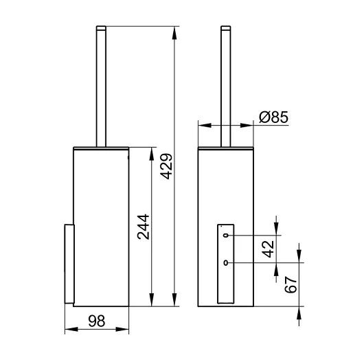 Ершик Keuco Edition 400 с хрустальной матовой колбой, настенный/подвесной, цвет хром, латунь/хрусталь, для туалета/унитаза